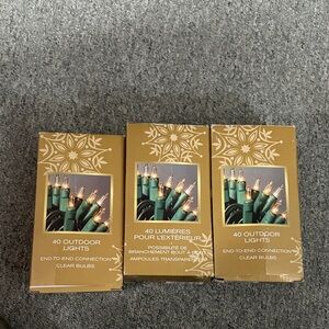 Festive Green Outdoor String Lights with Clear Bulbs